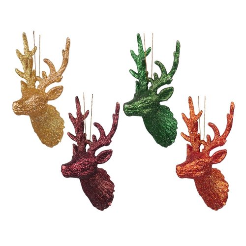 Kurt S. Adler Ornament Glitter rendier hoofd