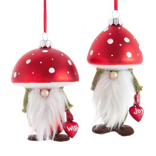 Kurt S. Adler Ornament Gnoom met paddenstoel hoed
