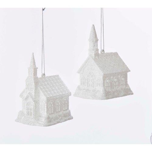 Kurt S. Adler Ornament Kerk wit