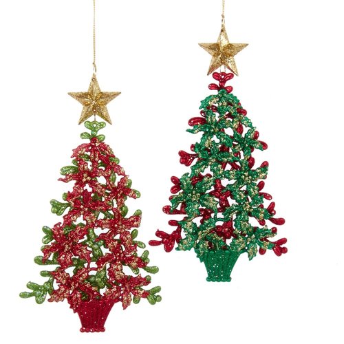 Kurt S. Adler Ornament Kerstboom rood groen goud