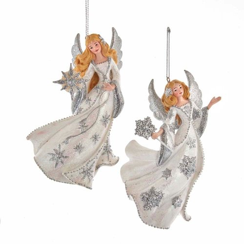 Kurt S. Adler Ornament Kerstengel zilver/wit
