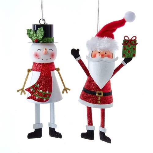 Kurt S. Adler Ornament Kerstman en sneeuwpop metaal