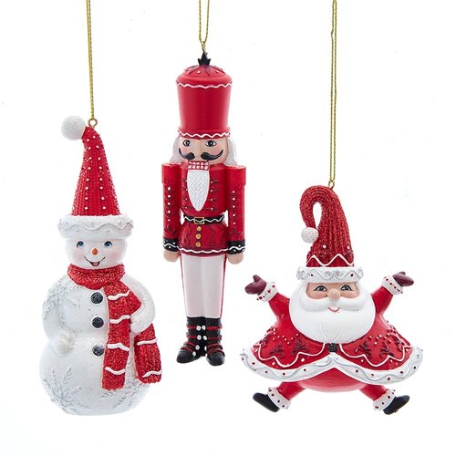 Kurt S. Adler Ornament Kerstman,notenkraker,sneeuwpop rood