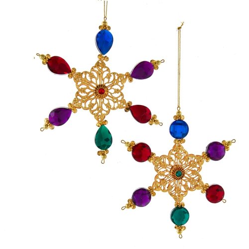 Kurt S. Adler Ornament Multi kleuren jewel sneeuwvlok