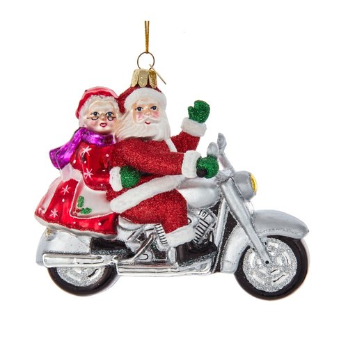Kurt S. Adler Ornament Noble gems kerst man en vrouw op motor