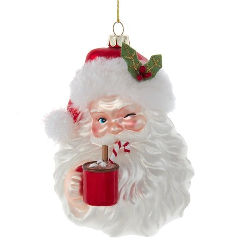 Kurt S. Adler Ornament Noble gems kerstman hoofd met mok