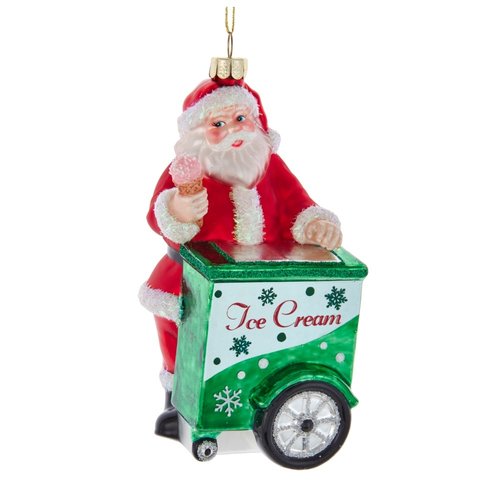 Kurt S. Adler Ornament Noble gems kerstman met ijskar