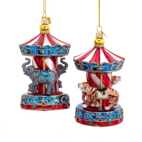 Kurt S. Adler Ornament Noble gems tijger en olifant carrousel