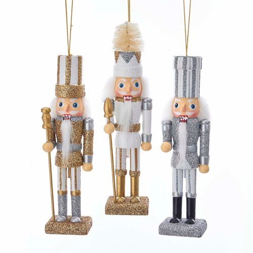 Kurt S. Adler Ornament Notenkraker soldaten goud/zilver/wit