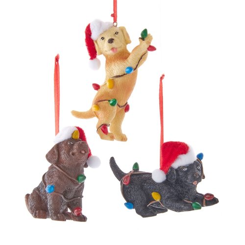 Kurt S. Adler Ornament Puppy's met licht