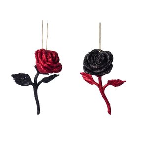 Kurt S. Adler Ornament Roosjes rood/zwart