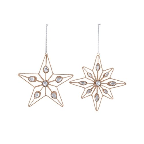 Kurt S. Adler Ornament Rose gouden polygona