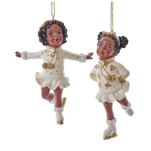 Kurt S. Adler Ornament Skate meisje zwart