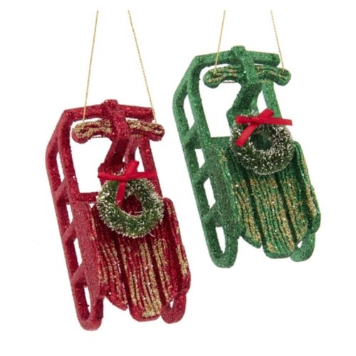Kurt S. Adler Ornament Slee rood groen