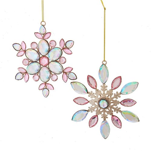 Kurt S. Adler Ornament Sneeuwvlok roze/goud
