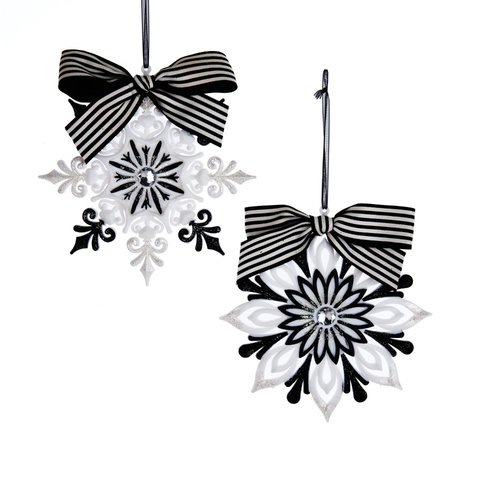 Kurt S. Adler Ornament Sneeuwvlokken zwart wit