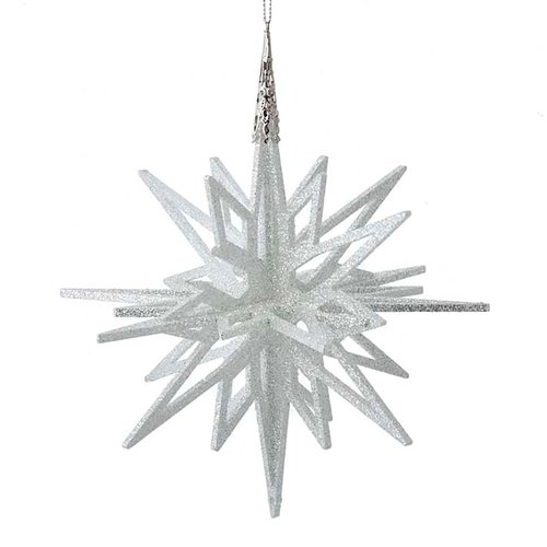 Kurt S. Adler Ornament Ster wit/zilver
