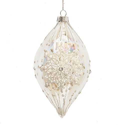 Kurt S. Adler Ornament Transparante glas bal sneeuwvlok