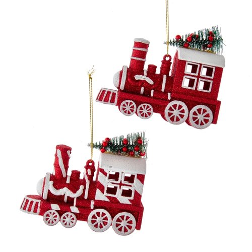 Kurt S. Adler Ornament Treintjes rood/wit