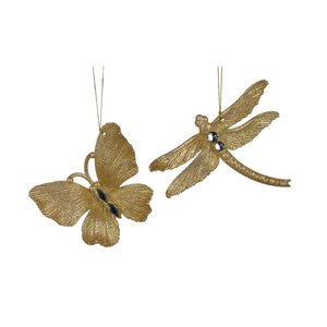 Kurt S. Adler Ornament Vlinder/Libelle glitter goud