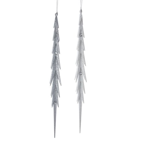 Kurt S. Adler Ornament Wit/zilver icicle
