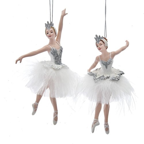 Kurt S. Adler Ornament Zilver wit ballerina