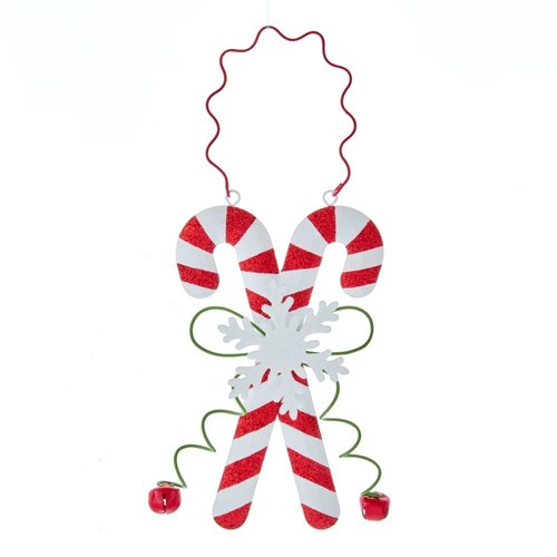 Kurt S. Adler Ornament Zuurstok met belletjes rood/wit