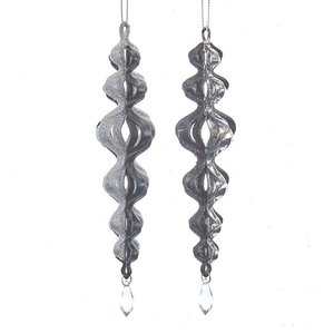 Kurt S. Adler Ornament Zwart wit ijspegel