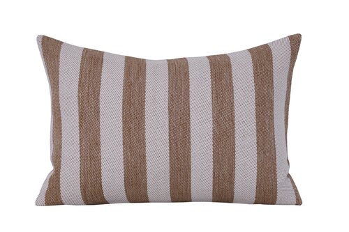 Kussen 40 x 60 cm Strepen Naturel/Wit