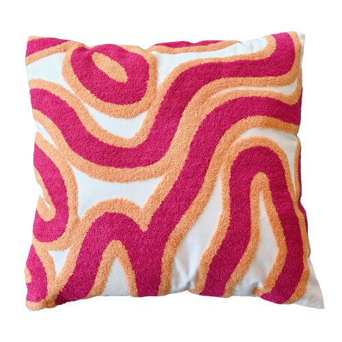 Kussen Lize 50 x 50 cm fuchsia/perzik