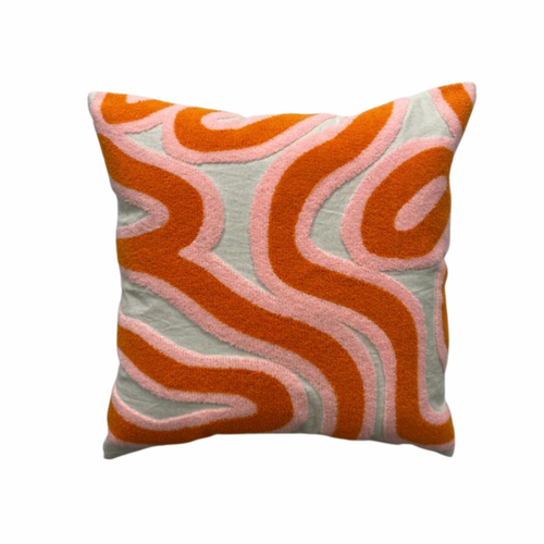 Kussen Lize 50 x 50 cm oranje/roze