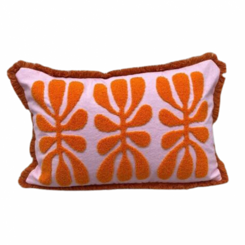 Kussen Silvie 35 x 50 cm oranje/roze