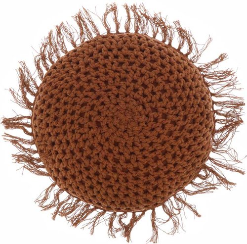 Kussen Tufo Leather brown - Ø 45 cm