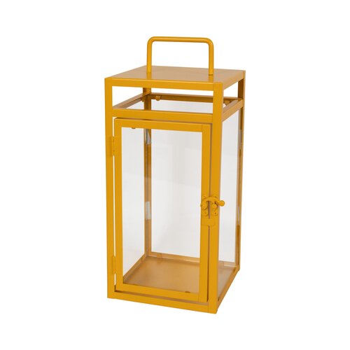 Lantaarn 15 x 15 x 35 cm geel