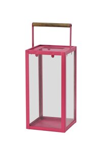 Lantaarn 16,5 x 16,5 x H 42 cm fuchsia