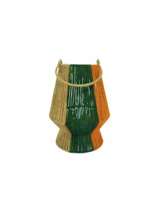 Lantaarn - D23 x H30cm Naturel/Oranje/Groen