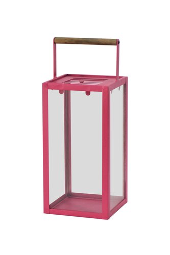 Lantaarn fuchsia 16,5 x 16,5 x H 42 cm