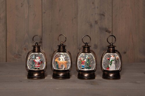 Lantaarn glitterwater 13x8cm a4