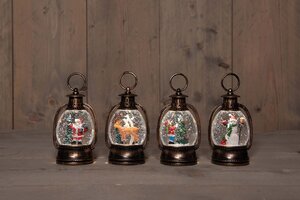 Anna's Collection lantaarn glitterwater - H 13 x D 8 cm