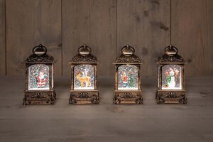 Anna's Collection lantaarn glitterwater - H 14 x D 7.5 cm