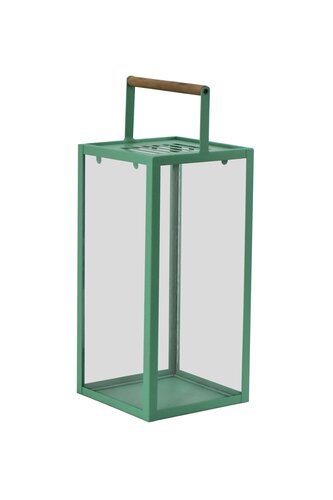 Lantaarn groen 19,5 x 19,5 x H 50 cm