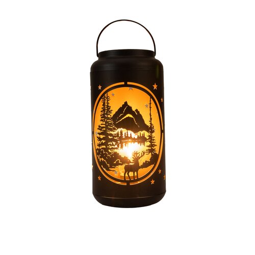 Lantaarn kerst d12h25.5cm zwrt/goud