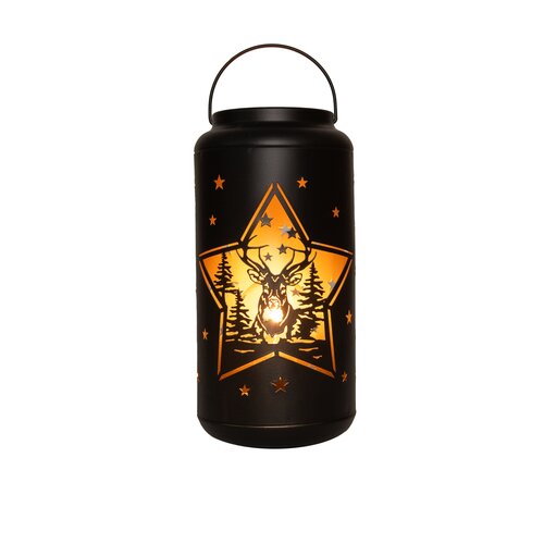 Lantaarn kerst d12h25.5cm zwrt/goud