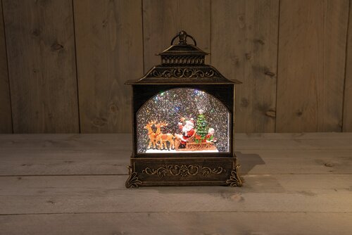 Lantaarn kerstman 22x8x29cm ww - afbeelding 3