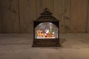 Lantaarn kerstman 22x8x29cm ww - afbeelding 1
