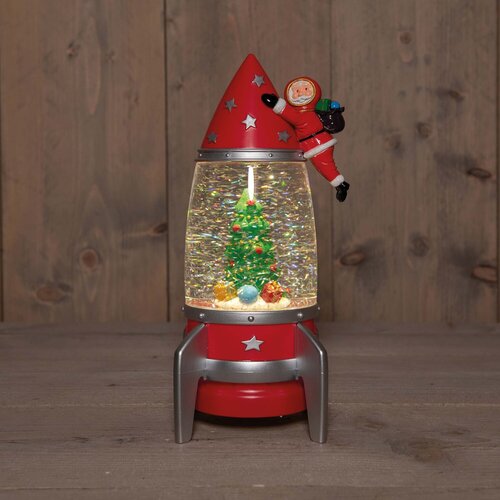 Lantaarn kerstraket 27.5x12cm rood