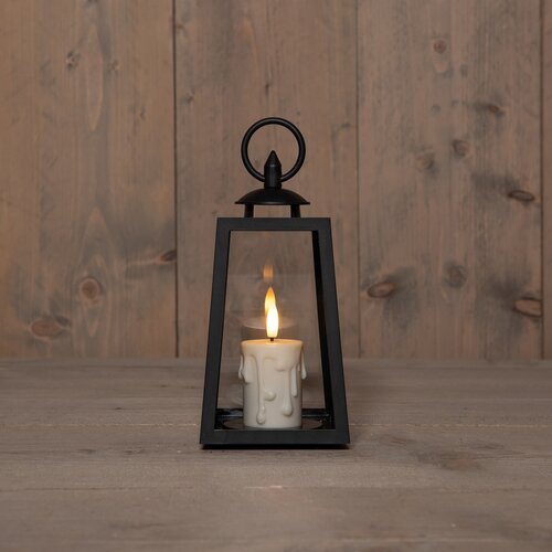 Lantaarn met druipkaars 20.5x10cm - afbeelding 2