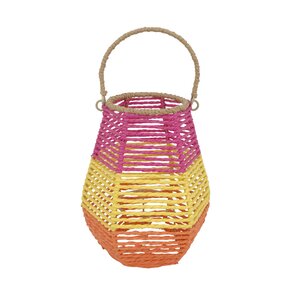 Lantaarn met glas D 19 x H 24 cm Summer sunset