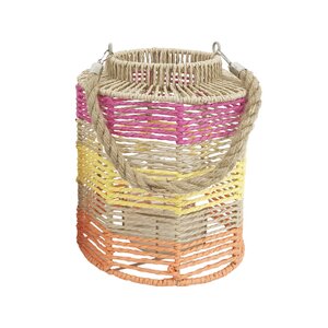 Lantaarn met glas D 21 x H 24 cm multicolour