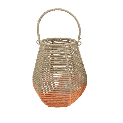 Lantaarn met Glas - D19 x H24cm Oranje